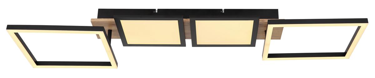 Led-deckenleuchte 67282-36 - Dunkelbraun/Opal, Design, Holzwerkstoff/Kunststoff (100/27/11cm) - Globo