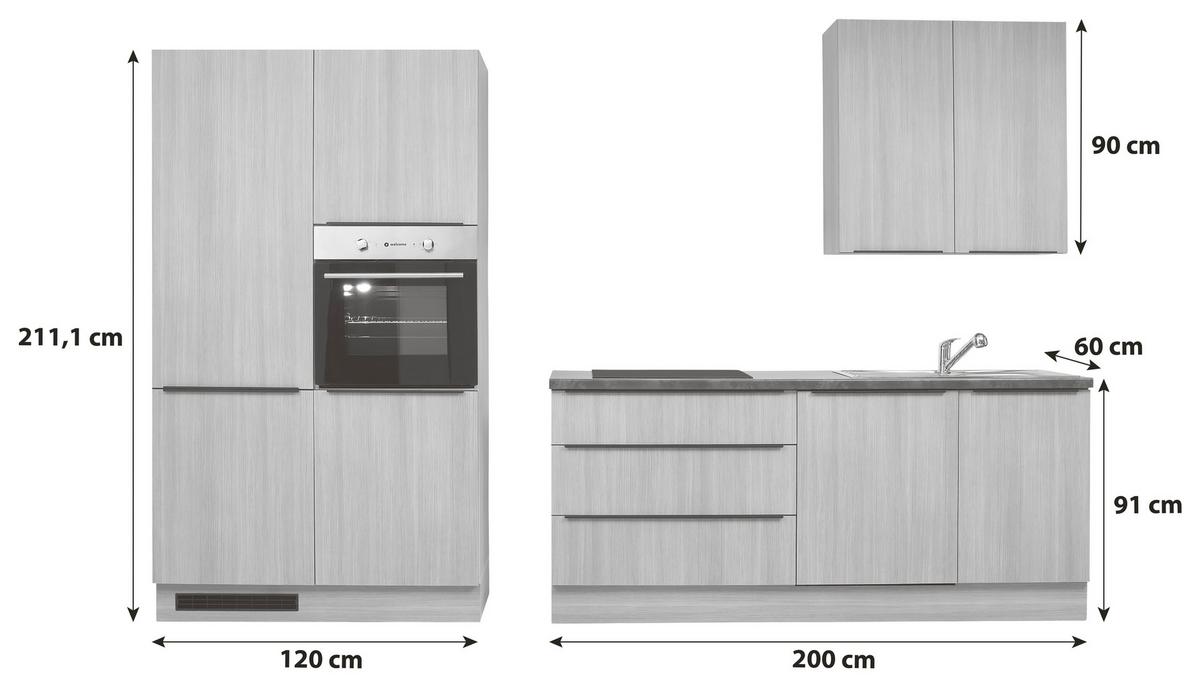 Küchenblock Landzeit Pinienfarben B: 320 cm - Anthrazit/Pinienfarben, Design, Holzwerkstoff (320cm) - P & B