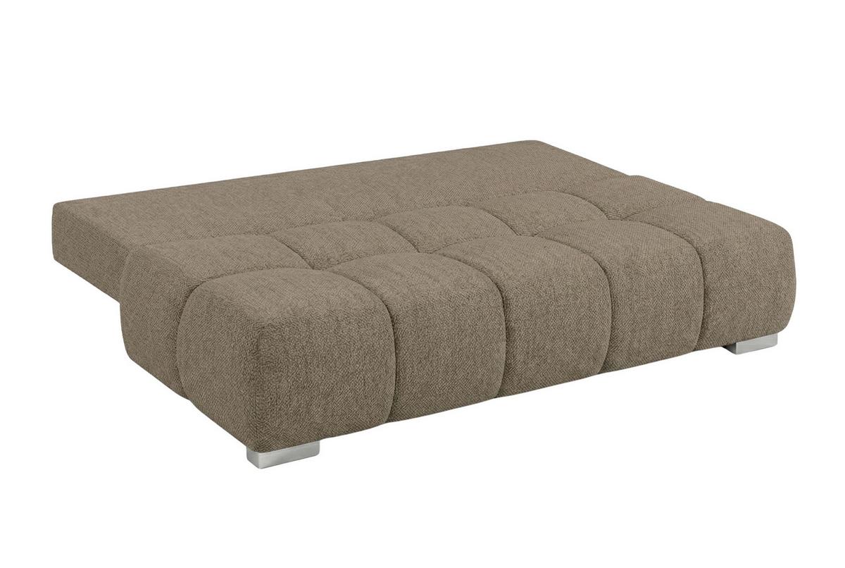 Boxspringová pohovka BUBBLE, sivohnedá - čierna/chrómová, Trend, kompozitné drevo/textil (206/90/105cm) - Luca Bessoni