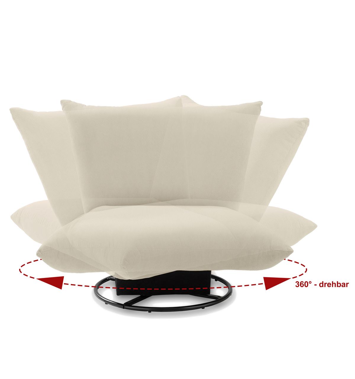 Relaxsessel Cremona Beige B: 100 Cm - Beige/Schwarz, Design, Textil (100/78/96cm) - Livetastic