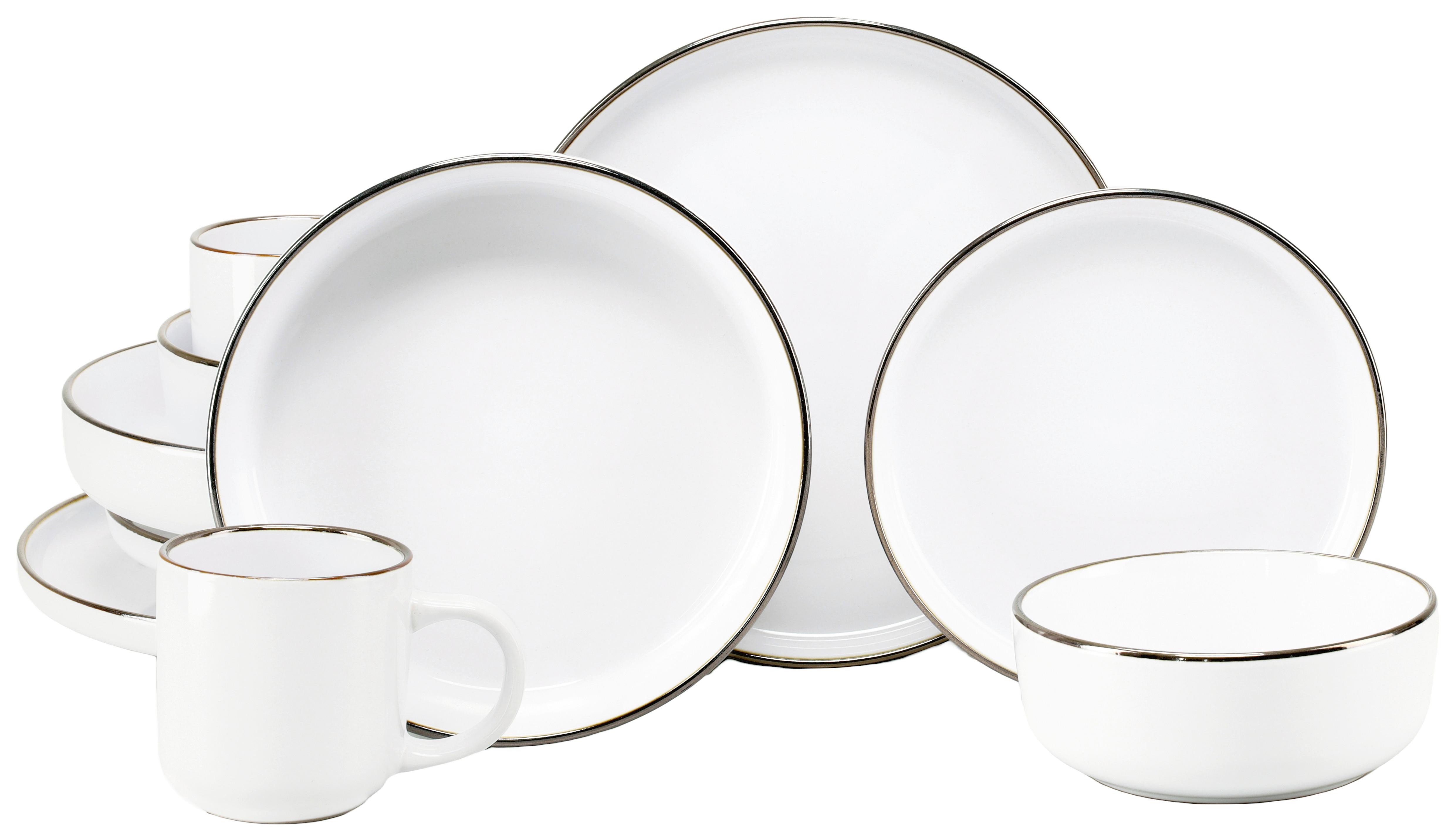 KOMBISERVICE 24795 NORDIC FESTIVE WEISS - Goldfarben/Weiß, Basics, Keramik - Creatable