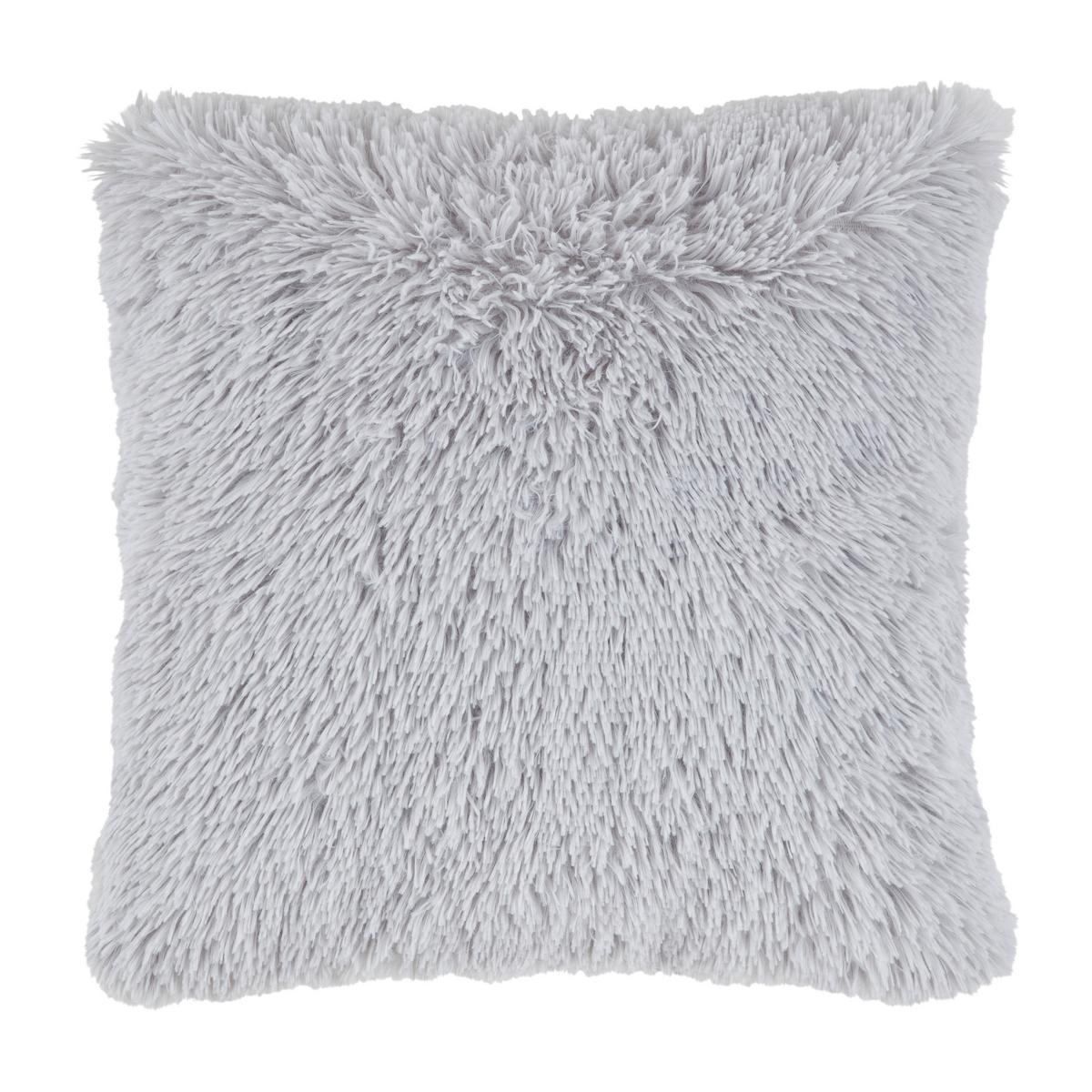 Dekoračný vankúš Fluffy, 45/45cm, strieborná - strieborná, Romantik / Landhaus, textil (45/45cm) - Modern Living
