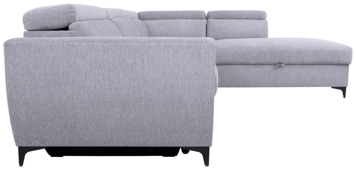 Ecksofa Lapis Grau S: 255/217 Cm - Schwarz/Grau, KONVENTIONELL, Textil (255/217cm) - MID.YOU