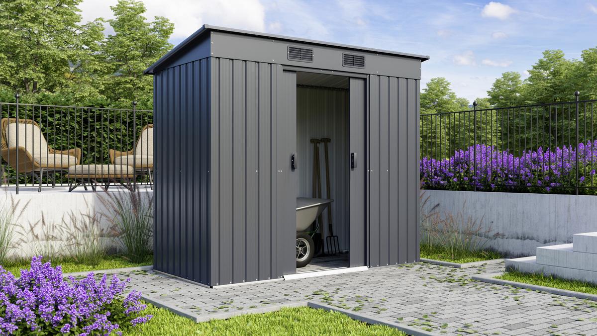 Gerätehaus ohne Boden 217x174x110 cm - Anthrazit, Basics, Metall (217/174/110cm)