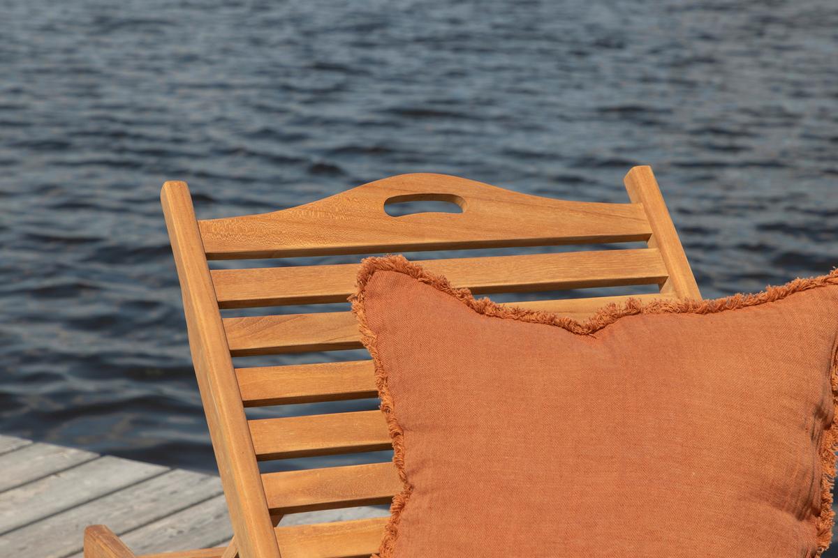 Sonnenliege Ghana - Teakfarben, KONVENTIONELL, Holz (200/33/65cm) - Gardenson