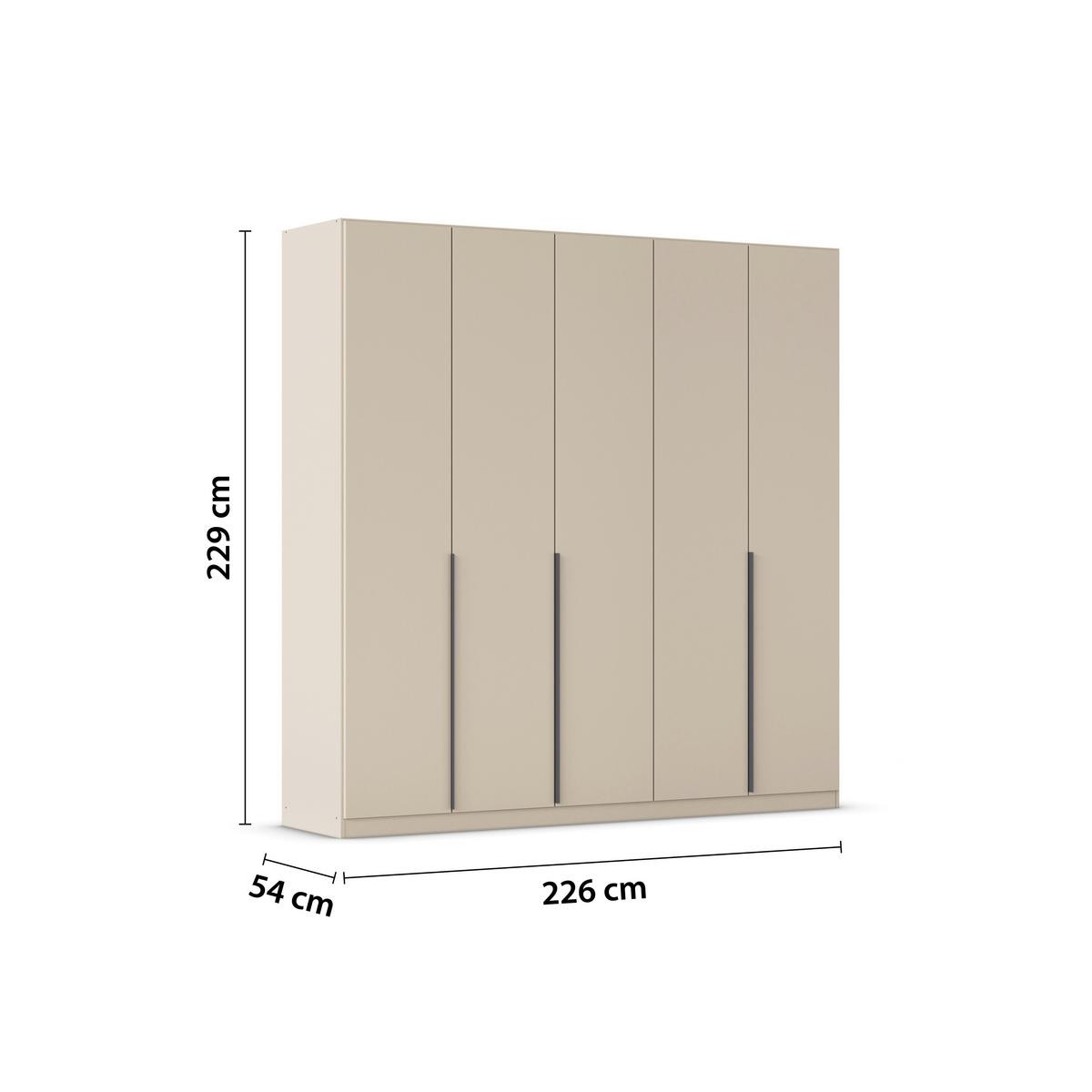 Drehtürenschrank 226 cm Alabama Super Champagner - Champagner, MODERN, Holzwerkstoff (226/229/54cm)