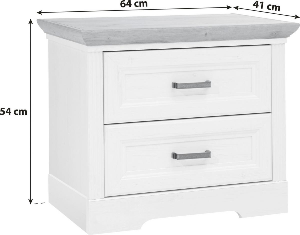 Nachkästchen Graphit/eiche H: 54 Cm Jasmin Ii - Schwarz/Graphitfarben, LIFESTYLE, Holzwerkstoff (64kg)