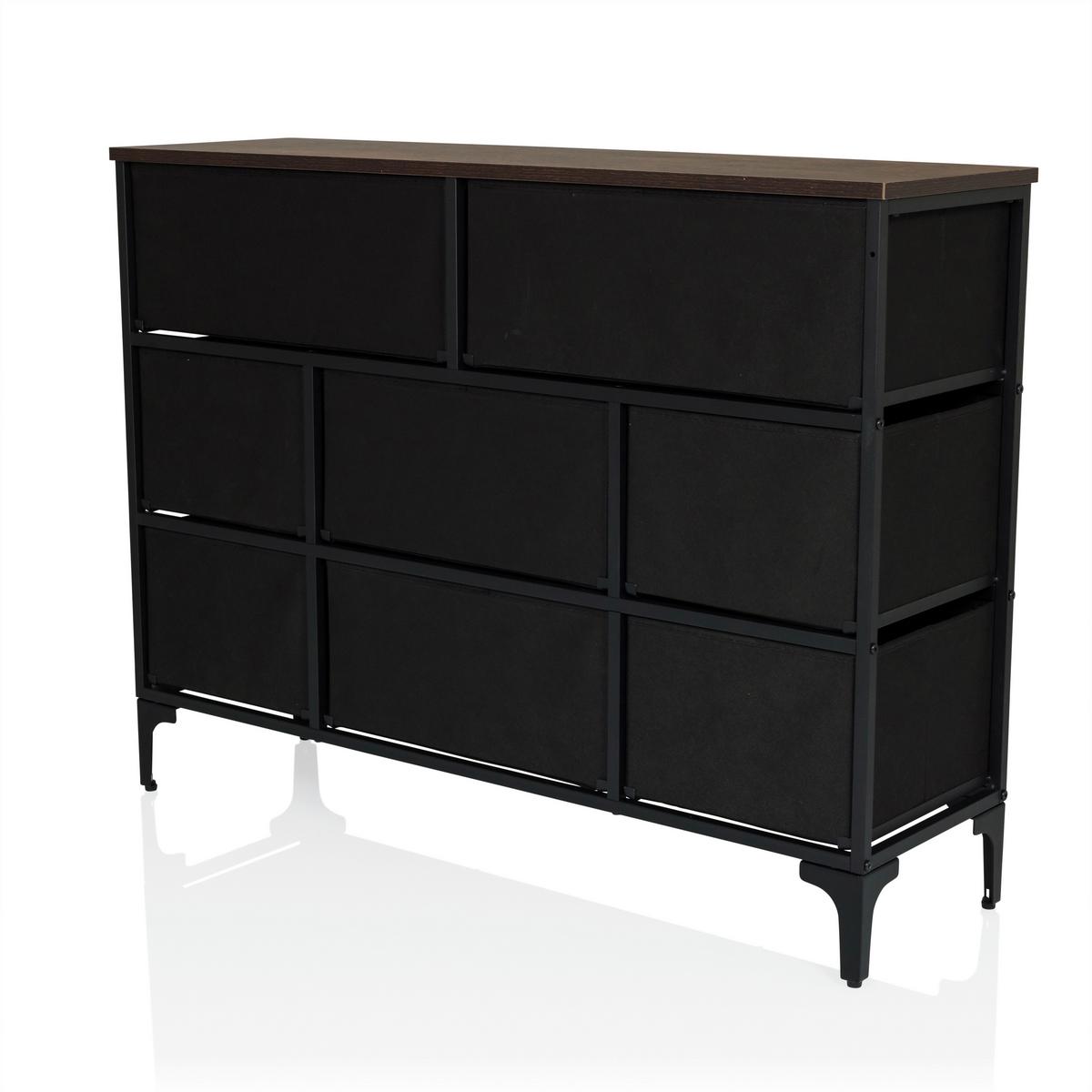 Kommode Ameriko Multicolor B: 102,5 Cm - Multicolor/Schwarz, MODERN, Holzwerkstoff/Textil (102,5/77,5/30cm) - MID.YOU