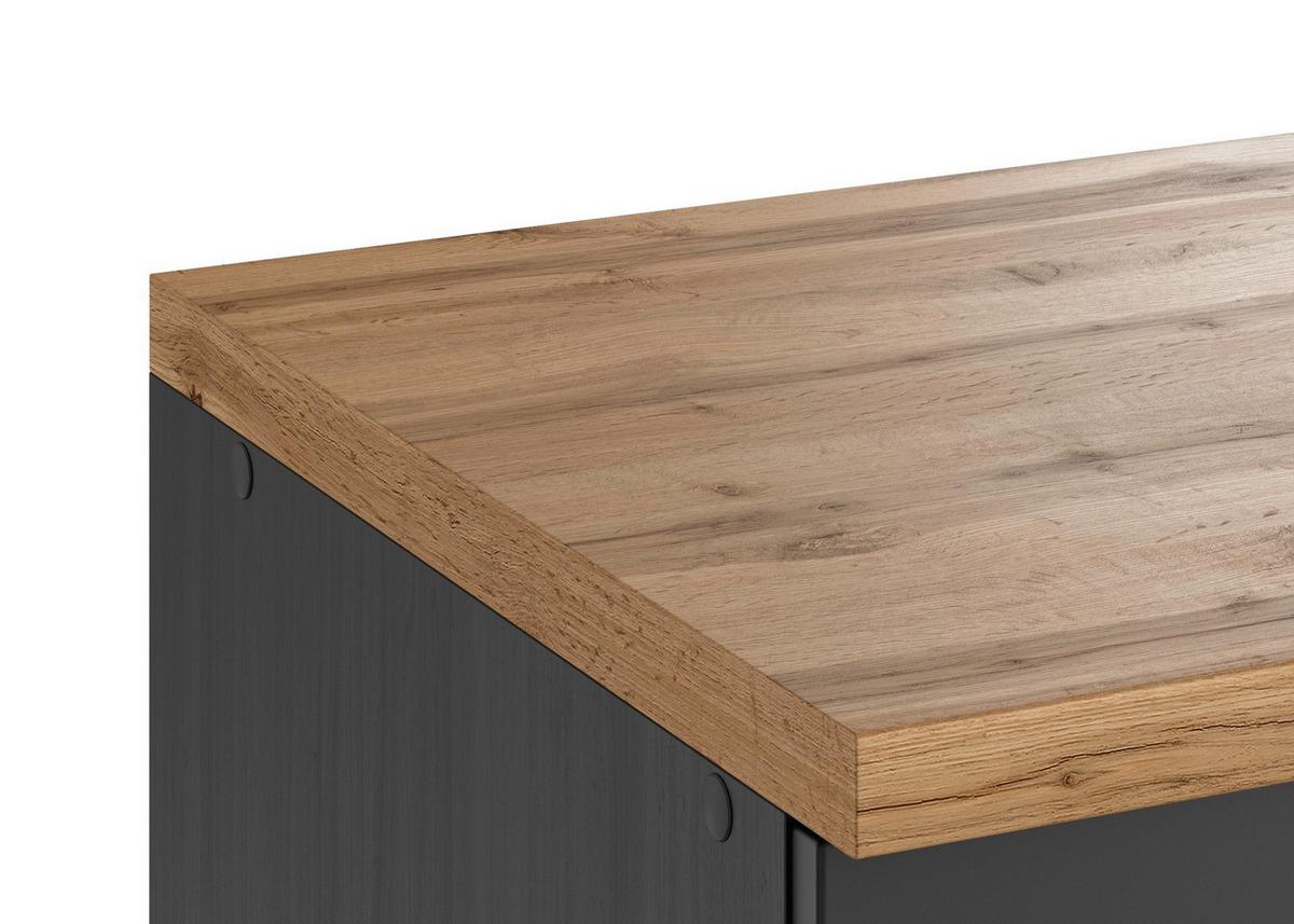 Spülenunterschrank Meran B: 120 cm Grau/Eiche Dekor - Eiche Wotan/Grau, LIFESTYLE, Holzwerkstoff (120/86/60cm) - Held