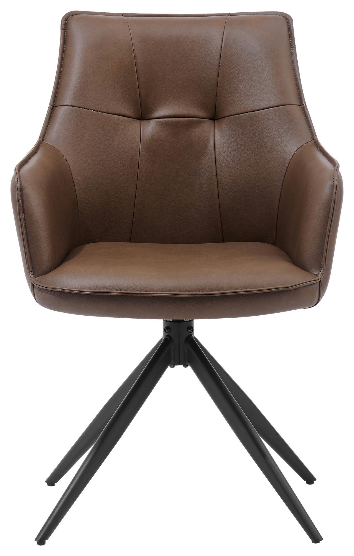 Armlehnstuhl Ion Braun/Schwarz - Schwarz/Braun, MODERN, Holz/Textil (58/87/61,5cm) - Livetastic