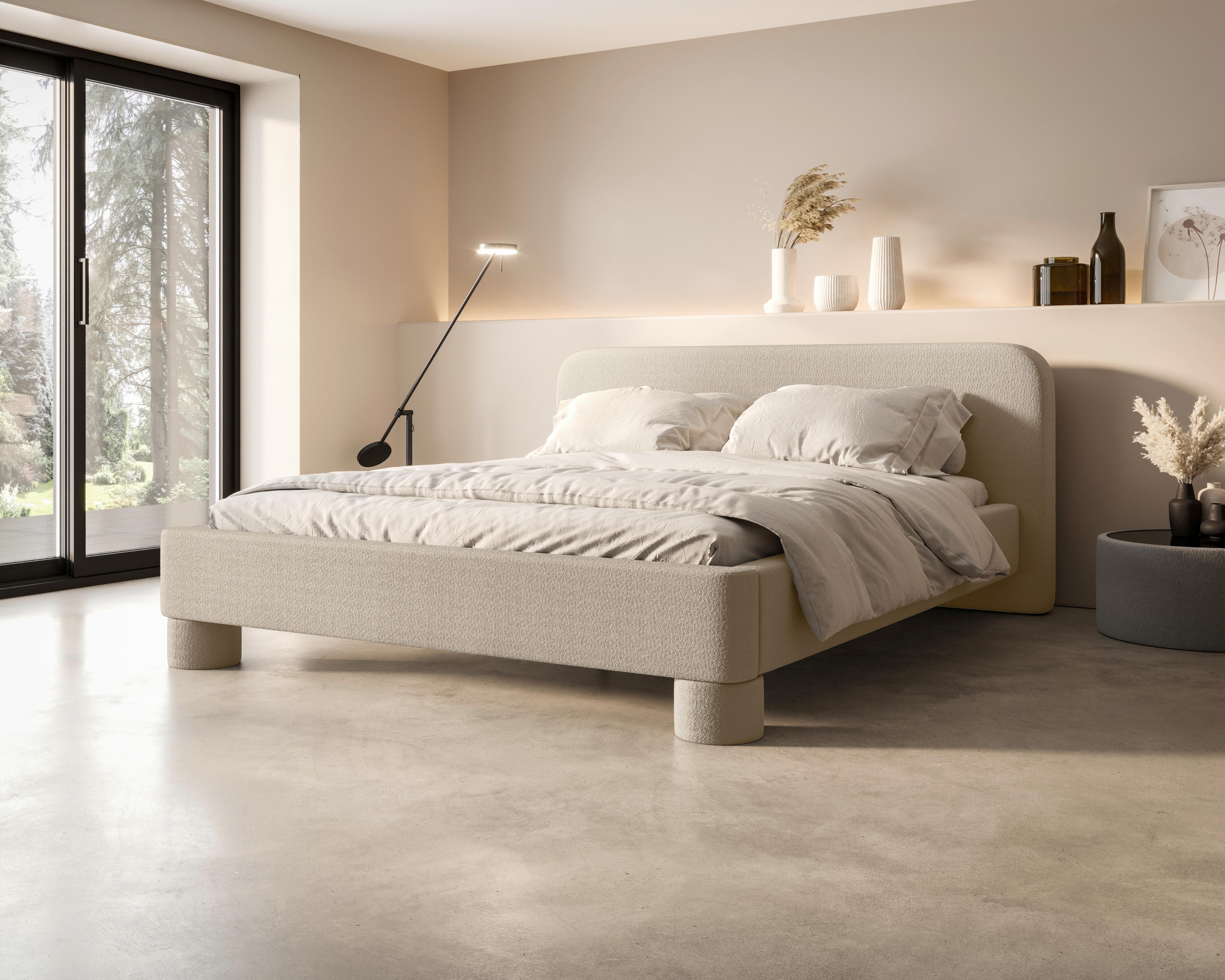 Polsterbett Bill 160 Creme LF: 160x200cm - Creme, MODERN, Textil/Metall (180/200cm) - MID.YOU