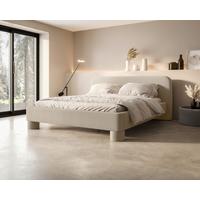 Polster Bett Bill 120 Creme LF: 120x200 cm - Creme/Schwarz, MODERN, Textil/Metall (140/200cm) - MID.YOU