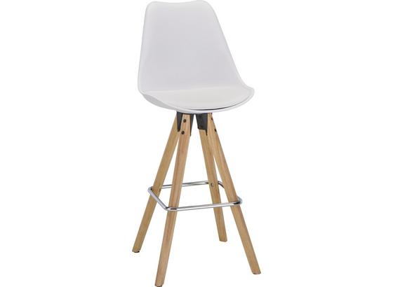 Barová Židle Durham - bílá/hnědá, Moderní, kov/dřevo (48,5/111,5/55cm) Barová Židle Durham - bílá/hnědá, Moderní, kov/dřevo (48,5/111,5/55cm)