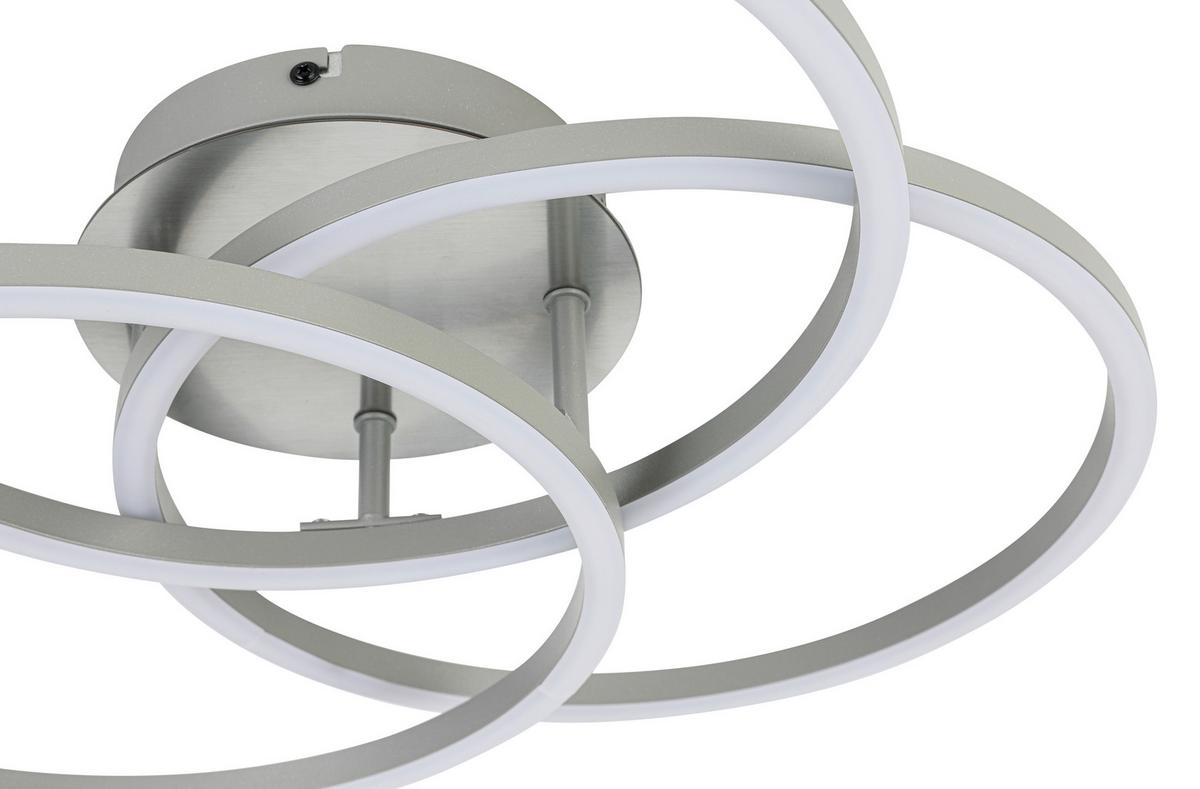 STROPNÉ LED SVIETIDLO ROLAND - strieborná/niklová, Modern, kov/plast (47/38,5/8cm) - Mömax