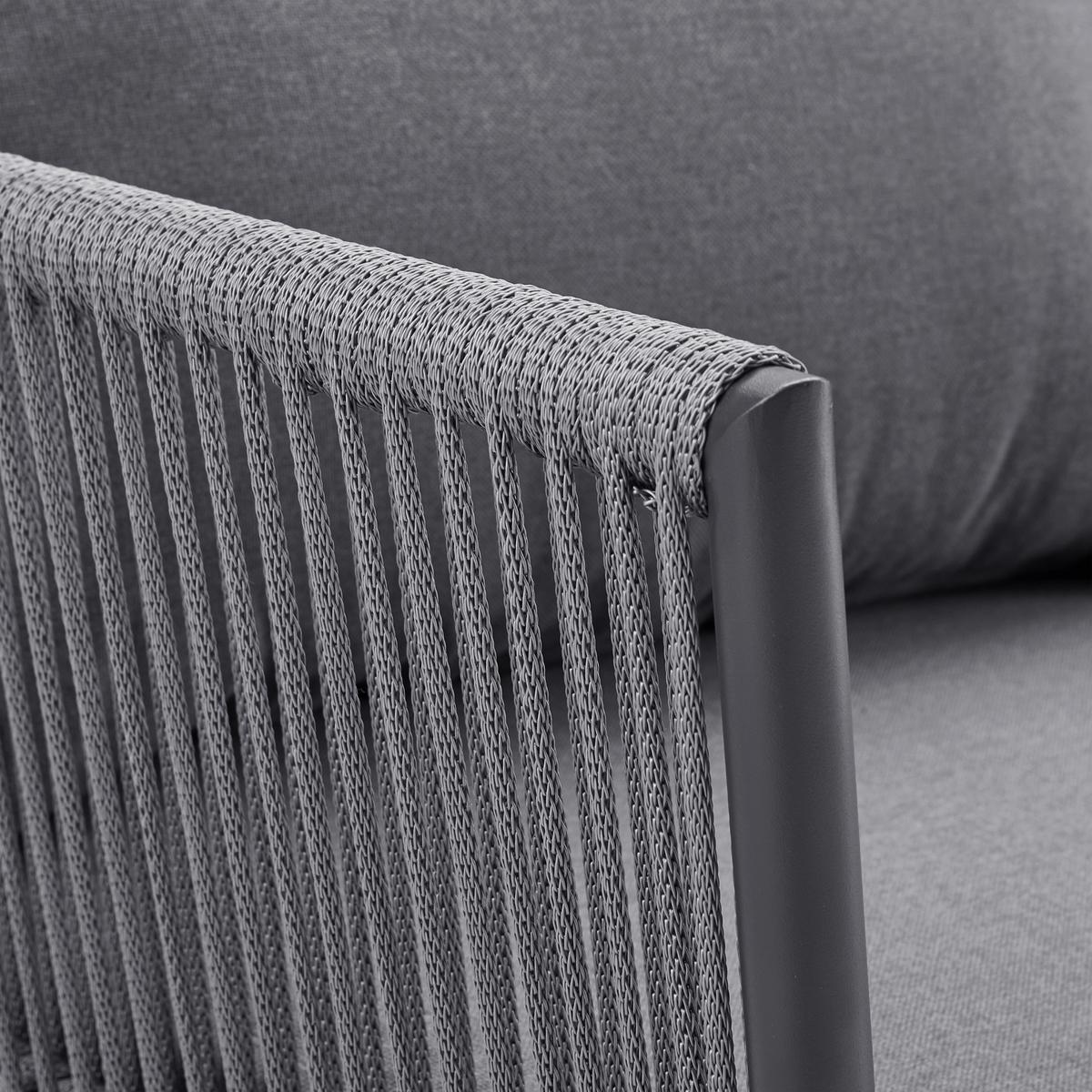 Zahradní souprava CAMILLA - šedá, Moderní, kov/textil (252/65/68cm) - Bessagi Garden