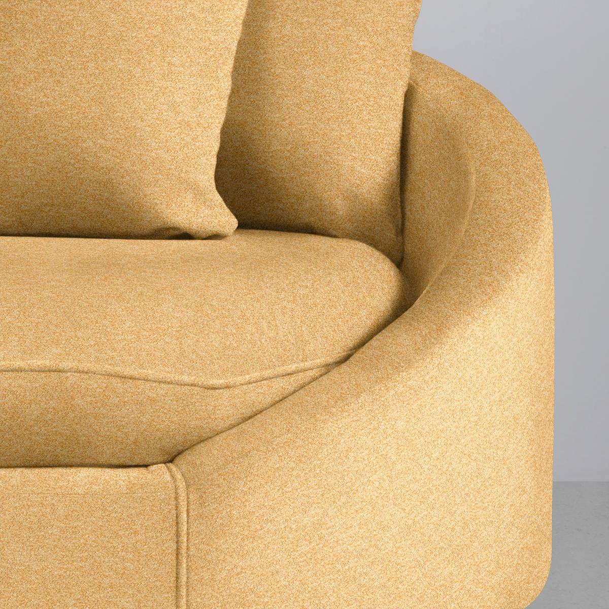 Rohová sedačka AXEL, levá, hořčicově žlutá tkanina - černá/hořčicově žlutá, Moderní, kov/textil (250/291cm) - Mömax