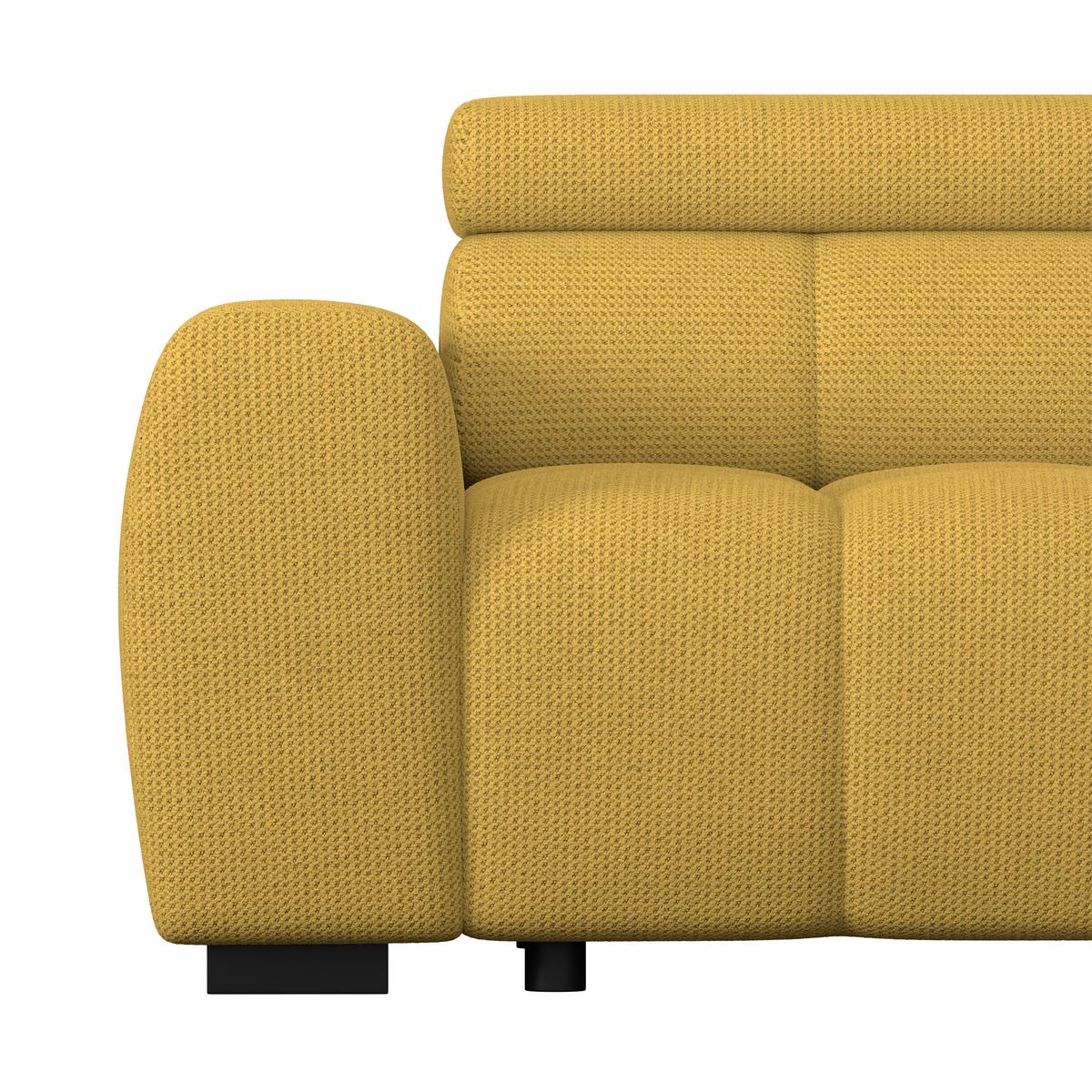 Ecksofa Fargo S Senffarben, B: 285 Cm - Senfgelb/Schwarz, Trend, Textil (285/168cm)