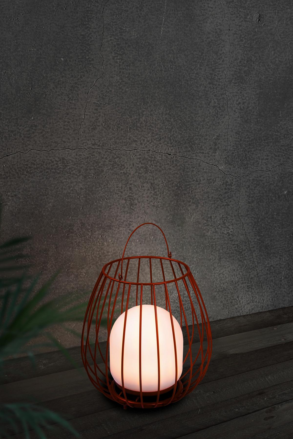 Akku-Tischleuchte Jim Weiß  Rot B: 28 cm - Rot/Weiß, Design, Kunststoff/Metall (28/30cm) - Nordlux