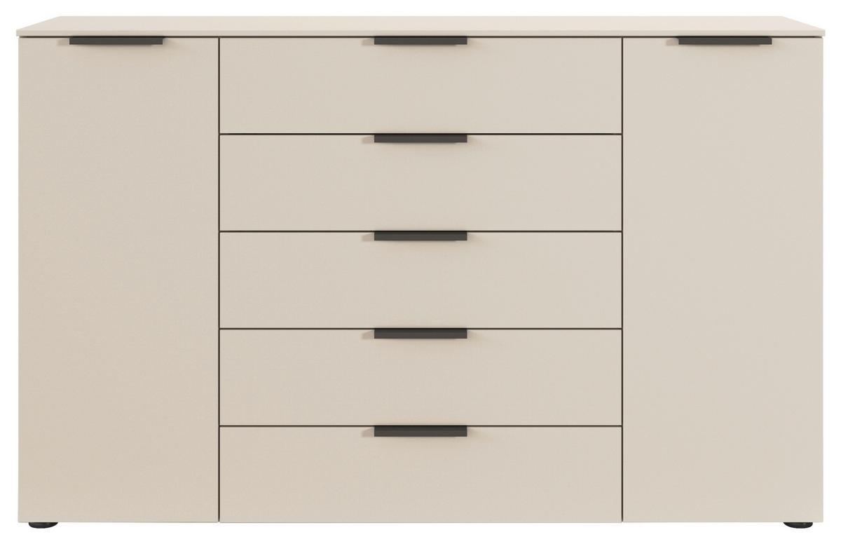 Kommode Flipp Champagner B: 160 cm - Champagner/Schwarz, MODERN, Holzwerkstoff (160/100/42cm) - Rauch Möbel