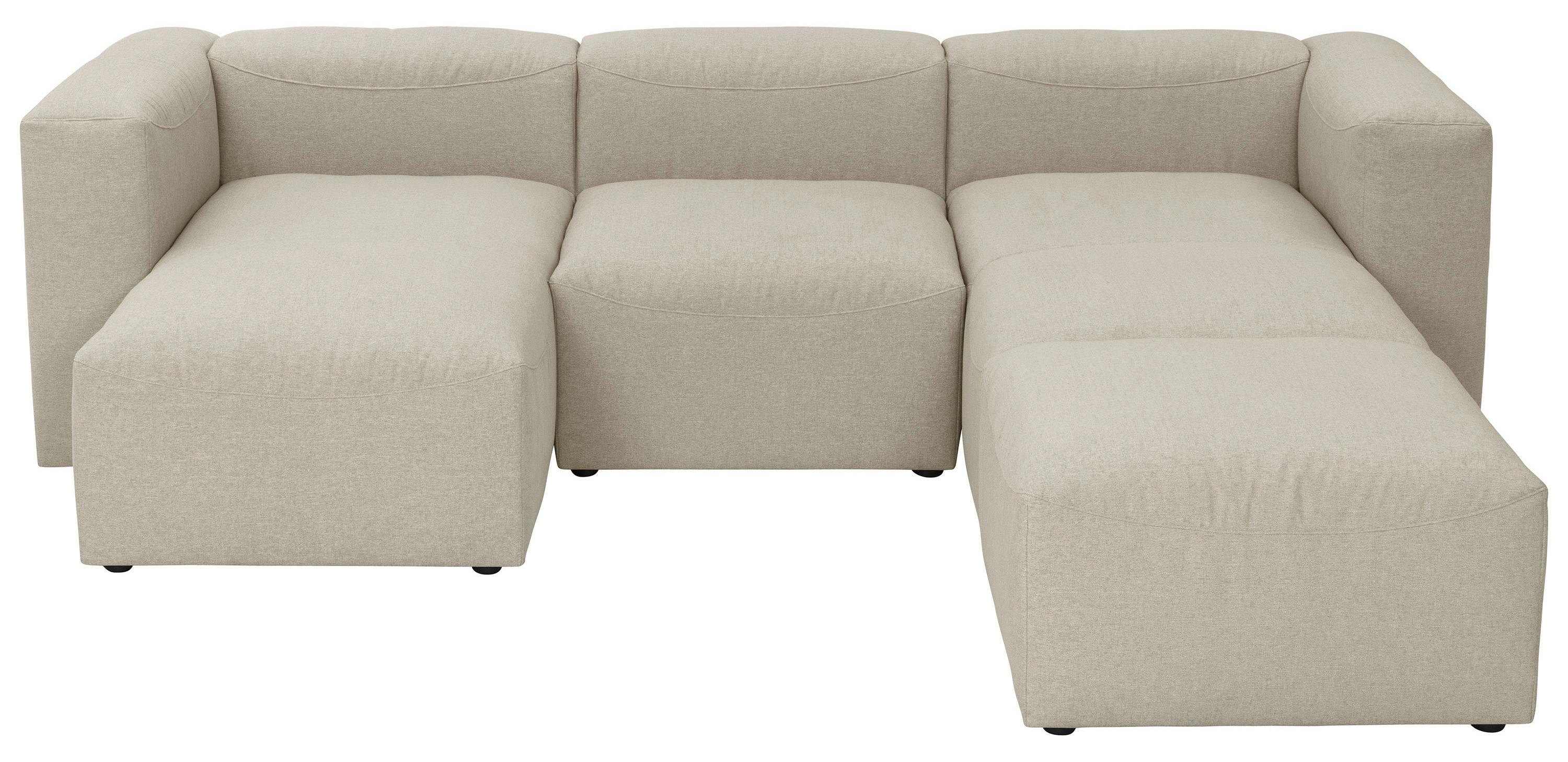 Wohnlandschaft Lena Creme Flachgewebe