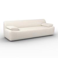 Pohovka SOPHIE, bílá žinylka, max. 360 kg - bílá/černá, Moderní, dřevo/textil (226/74/89cm) - Bessagi Home