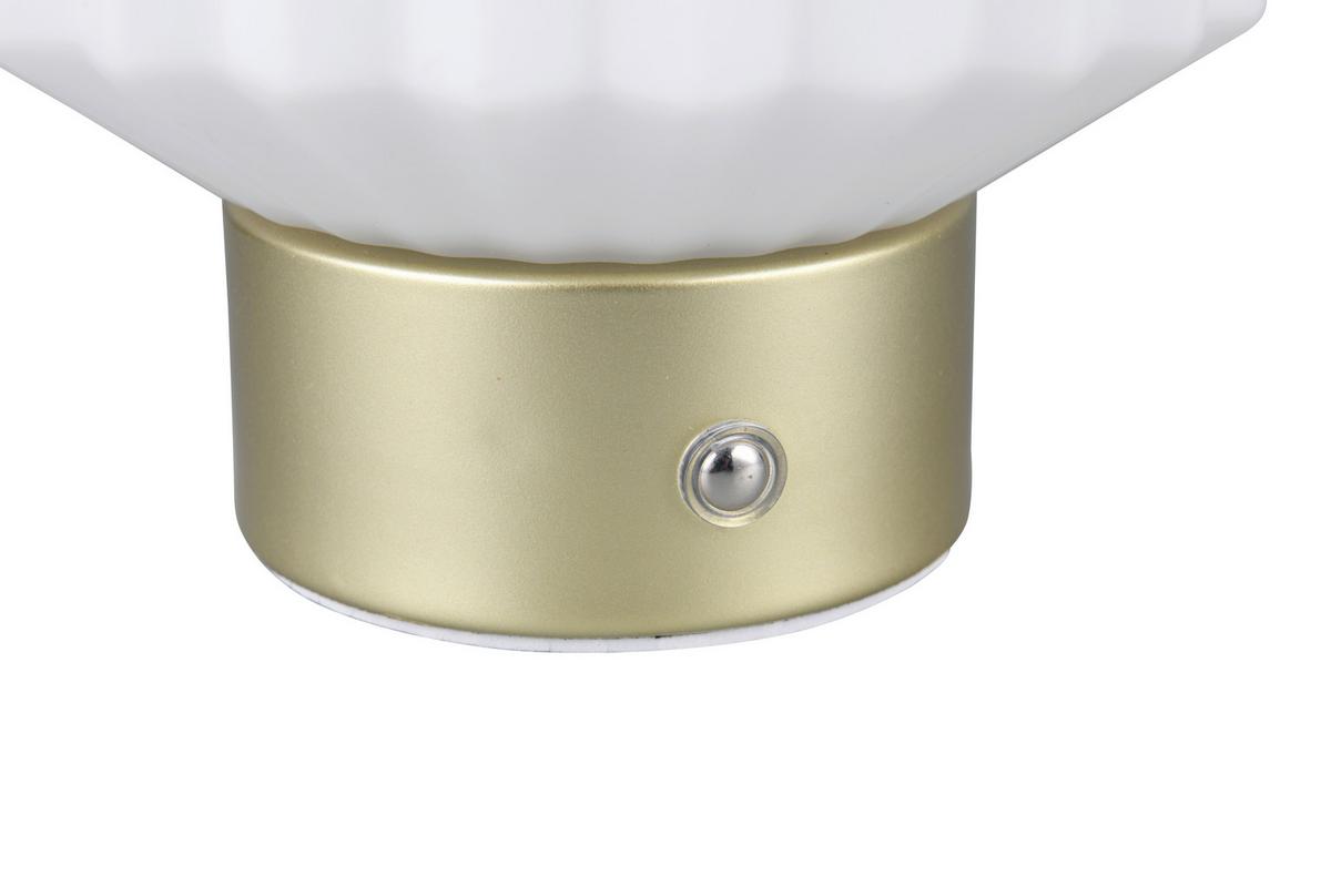 Akku-Tischleuchte R57761101 - Messingfarben/Weiß, KONVENTIONELL, Glas/Metall (13,0/19,5cm)