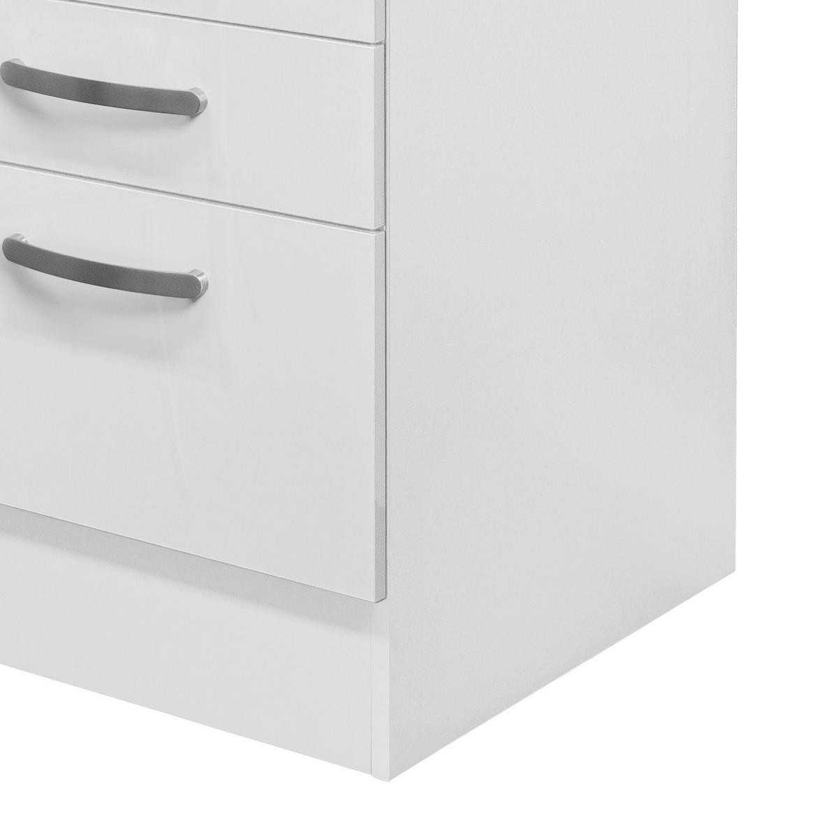 Küchenunterschrank Alba B: 50 cm Weiß/Schiefer mit Laden - Weiß Hochglanz/Weiß, MODERN, Holzwerkstoff (50/86/60cm)