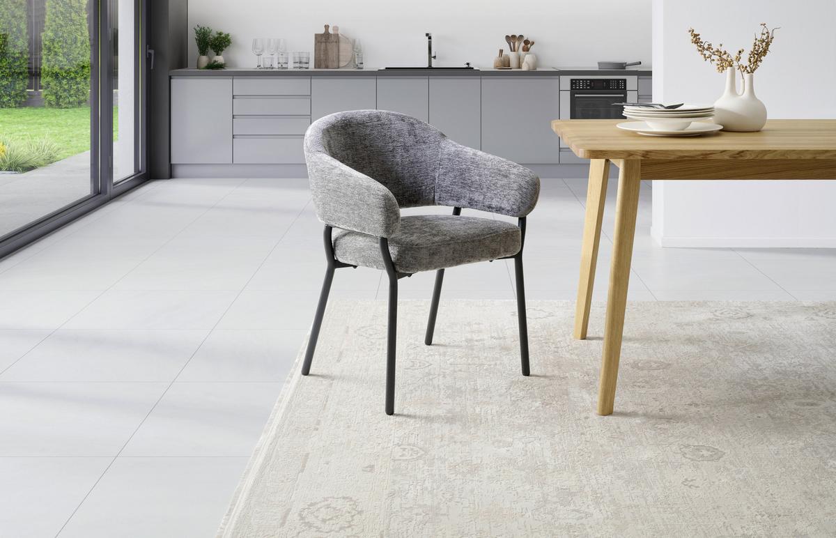 Armlehnstuhl Nova Mikrofaser Anthrazit, B: 60 Cm - Anthrazit/Schwarz, KONVENTIONELL, Holz/Textil (60/80/62cm) - MID.YOU