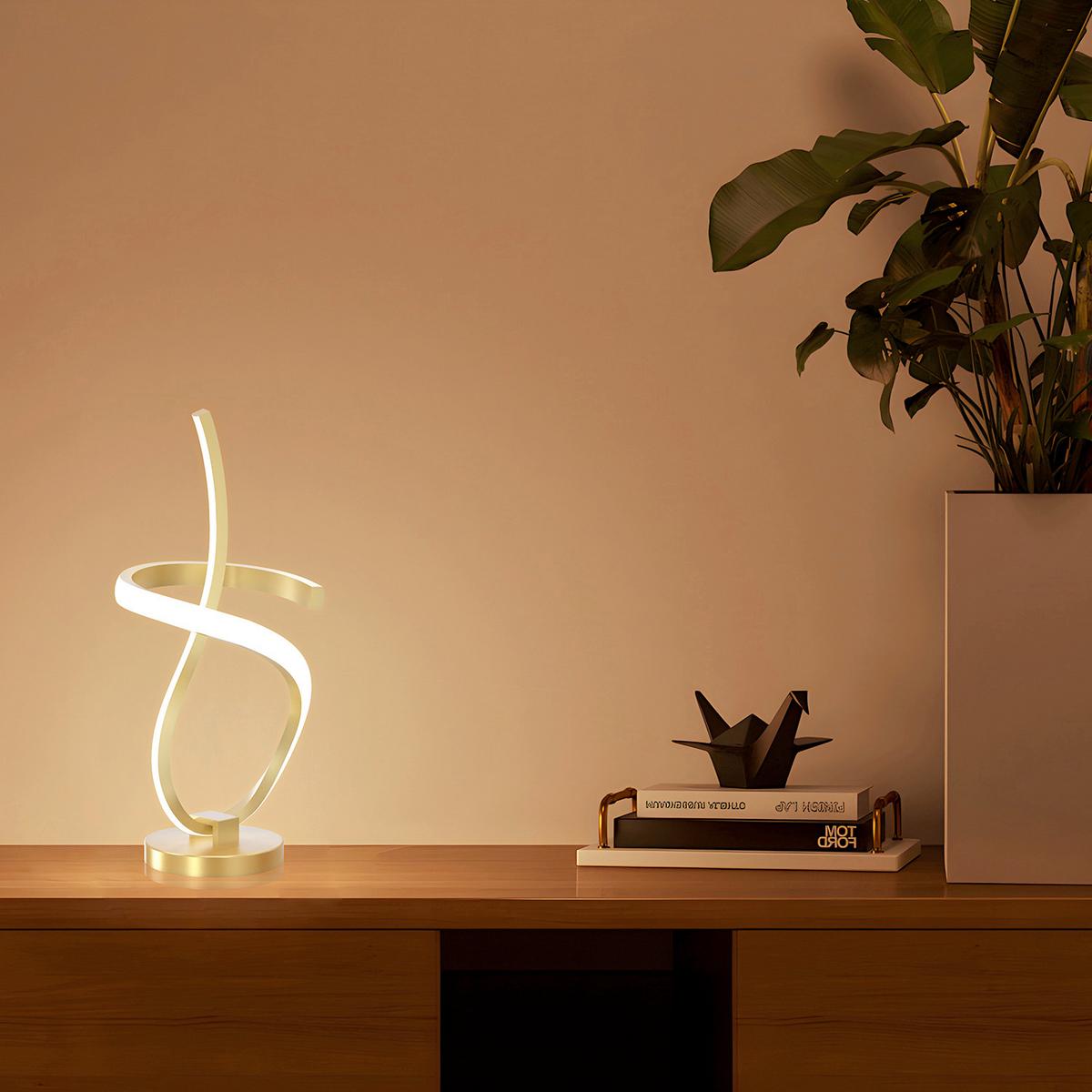LED-TISCHLEUCHTE Kira Goldfarben Beige D:17,5cm - Beige/Goldfarben, Design, Kunststoff/Metall (17,5/38,5cm)