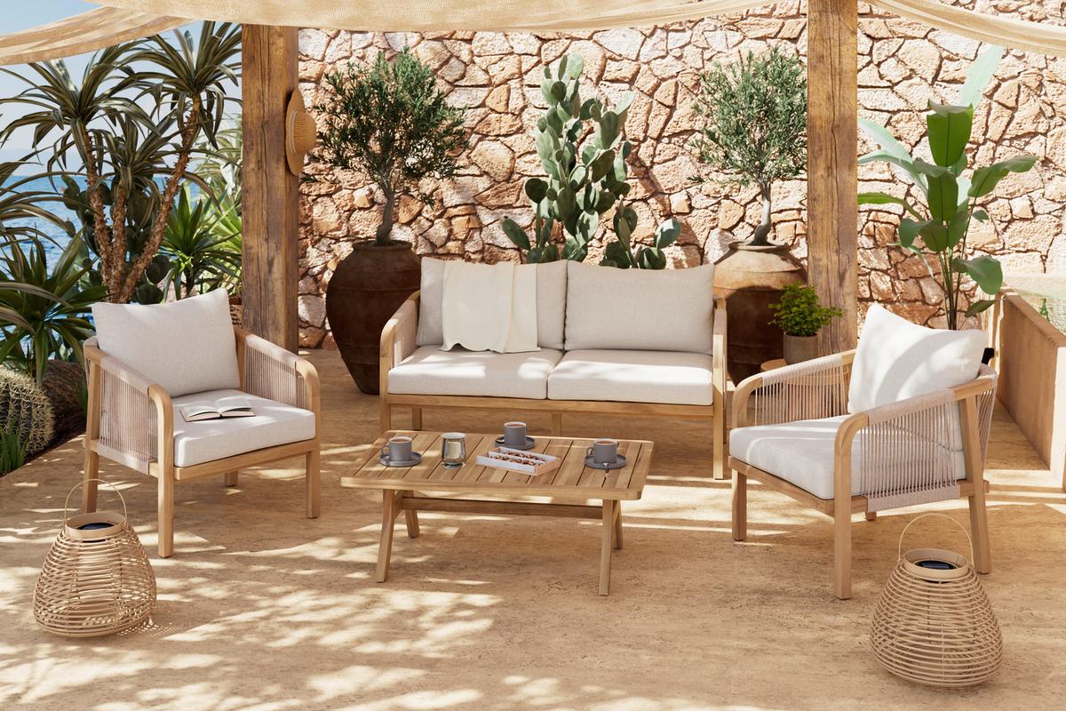 Loungegarnitur Talinn - Akaziefarben, MODERN, Holz (100/65/36cm) - Beldano