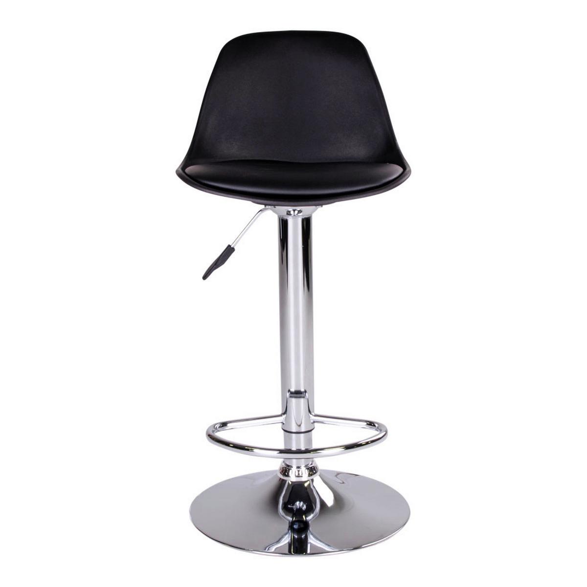 Barhocker-set Trondheim Schwarz B: 39 Cm - Schwarz, MODERN, Textil (39/82-104/41cm) - MID.YOU