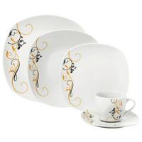 Étkészlet 20 Részes - fekete/aranyszínű, Romantik / Landhaus, kerámia - James Wood