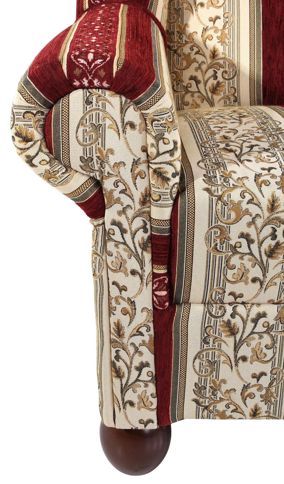 Ohrensessel mit Armlehnen Monarch Rot - Dunkelbraun/Rot, KONVENTIONELL, Textil (93/103/87cm) - Max Winzer