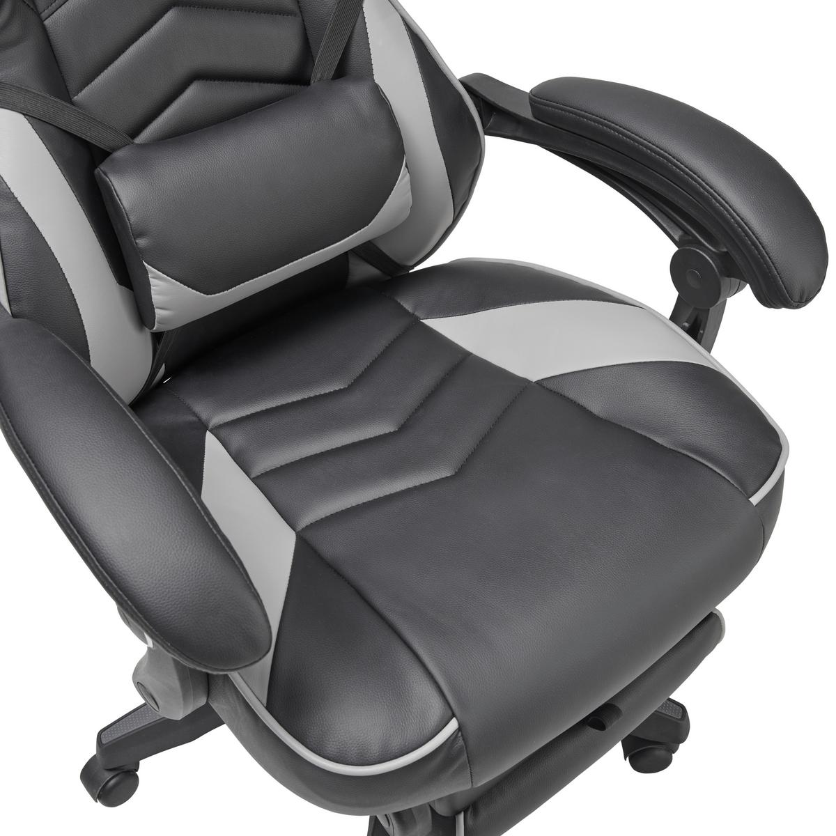 Gamingstuhl Yaira - Schwarz/Grau, LIFESTYLE, Holz/Kunststoff (68,5/116-124/65cm) - Livetastic