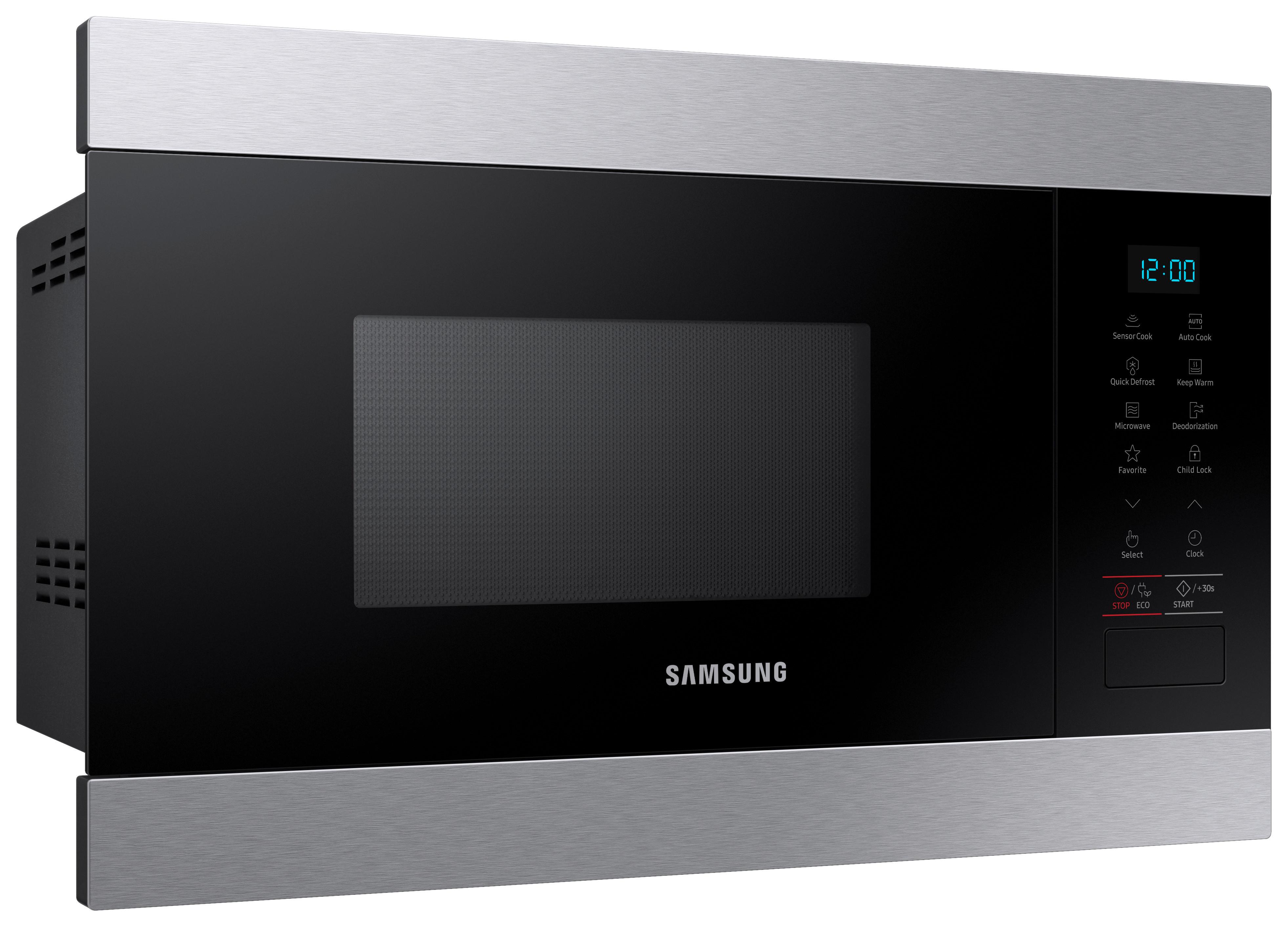 Einbau-mikrowelle Ms22m8074at/ Eg 850 W, B: 59,5 Cm 6 Stufen - Edelstahlfarben/Schwarz, Basics, Glas/Keramik (59,5/38/32cm) - Samsung