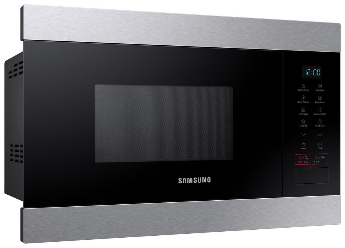 Einbau-mikrowelle Ms22m8074at/ Eg 850 W, B: 59,5 Cm 6 Stufen - Edelstahlfarben/Schwarz, Basics, Glas/Keramik (59,5/38/32cm) - Samsung