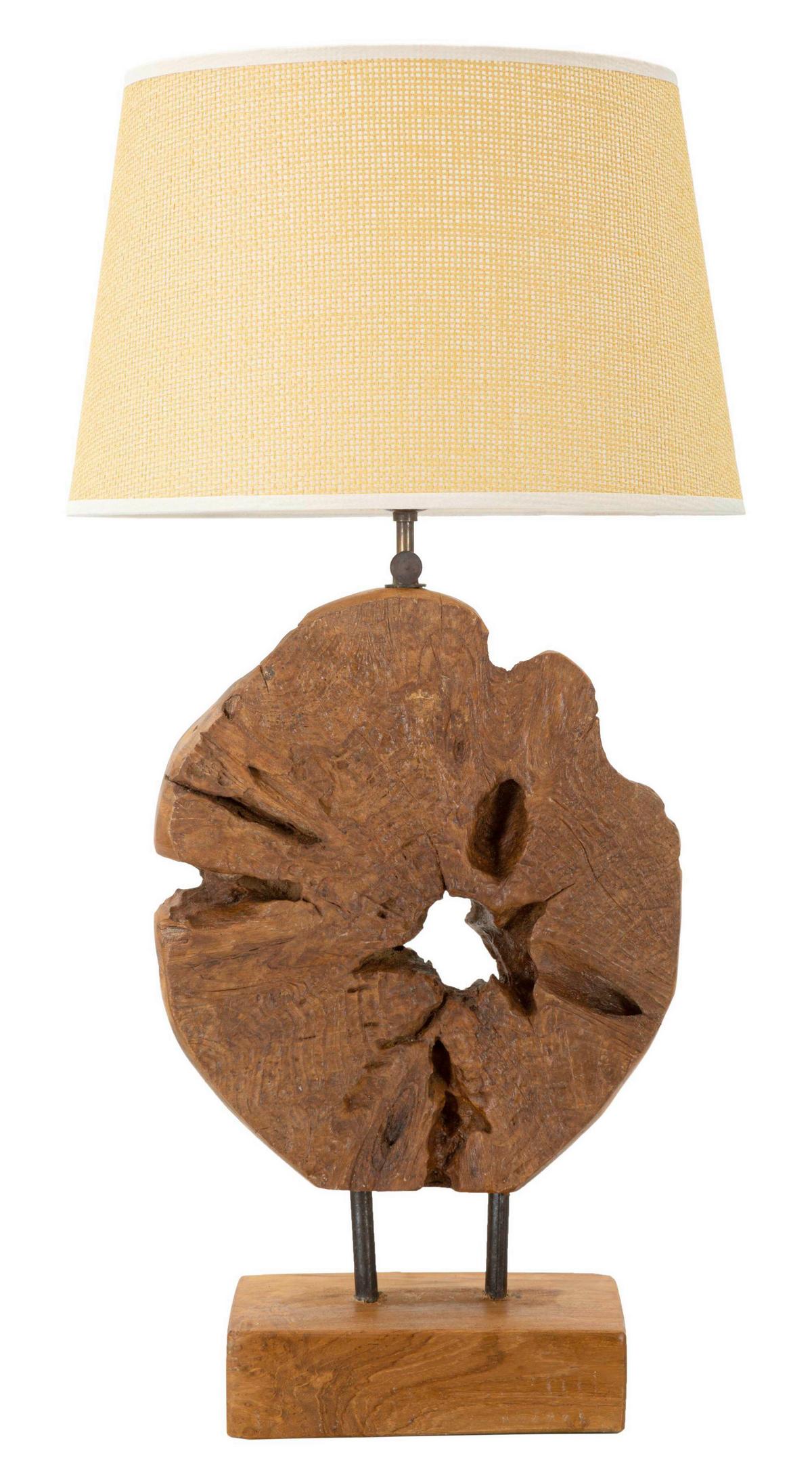 Tischleuchte Teak Da Tavolo Kepal Braun B: 35 cm - Braun, Basics, Holz (35/69/35cm)