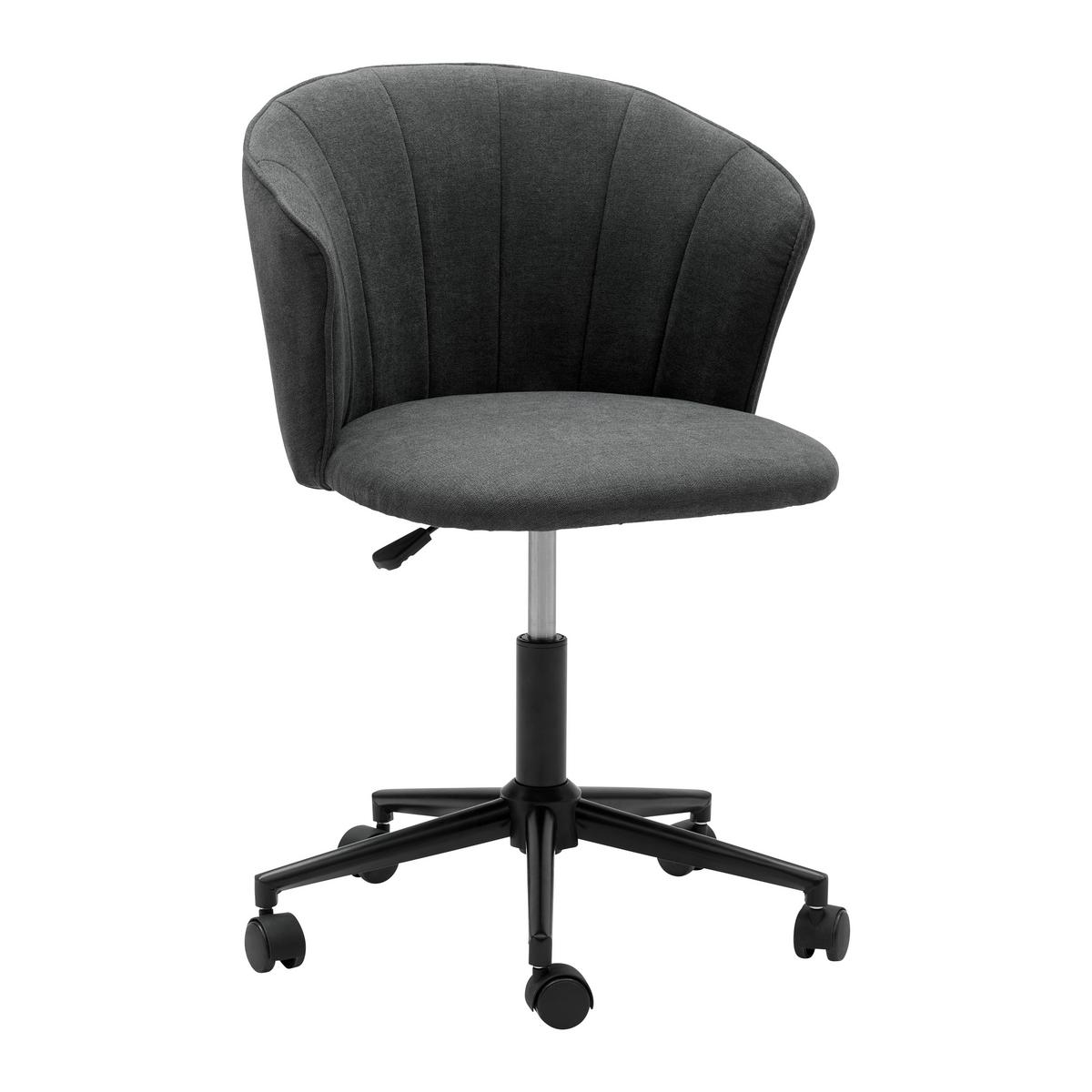 Otočná stolička JILA tmavá sivá - čierna/tmavosivá, Modern, kov/drevo (59/73-85/59cm) - Bessagi Home