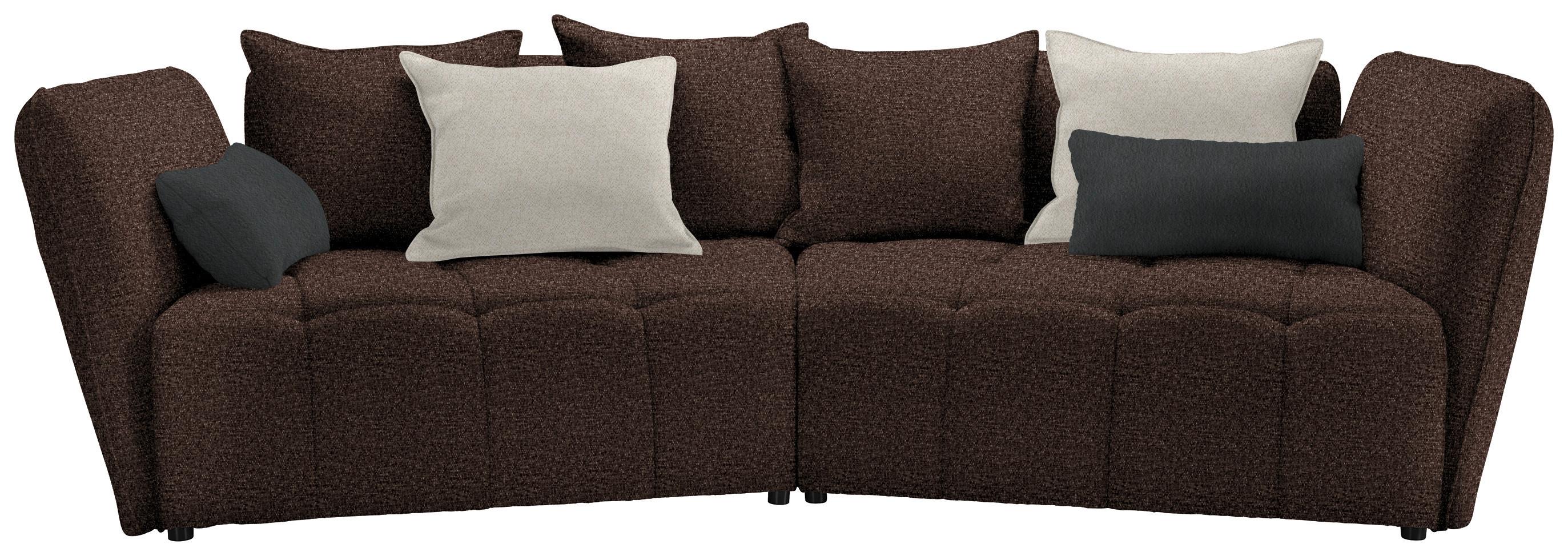 Boxspringová pohovka SOFI, hnědá, béžová - šedá/černá, Moderní, textil (294/93/152cm) - Premium Living