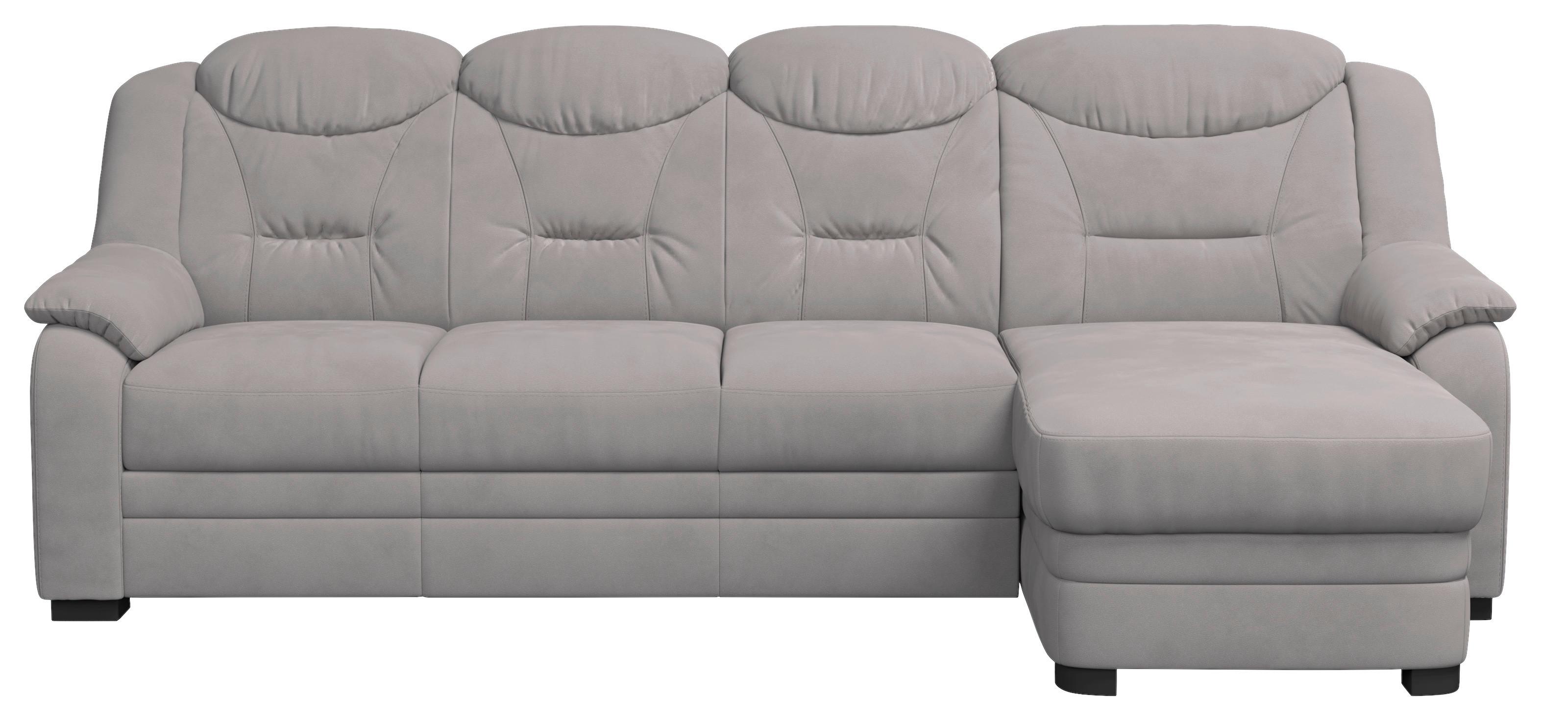 Ecksofa Marcus - Hellgrau/Schwarz, Basics, Textil (257/162cm) - MID.YOU