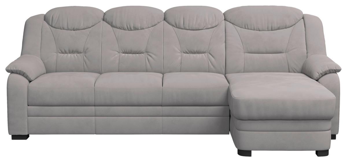 Ecksofa Marcus - Hellgrau/Schwarz, Basics, Textil (257/162cm) - MID.YOU