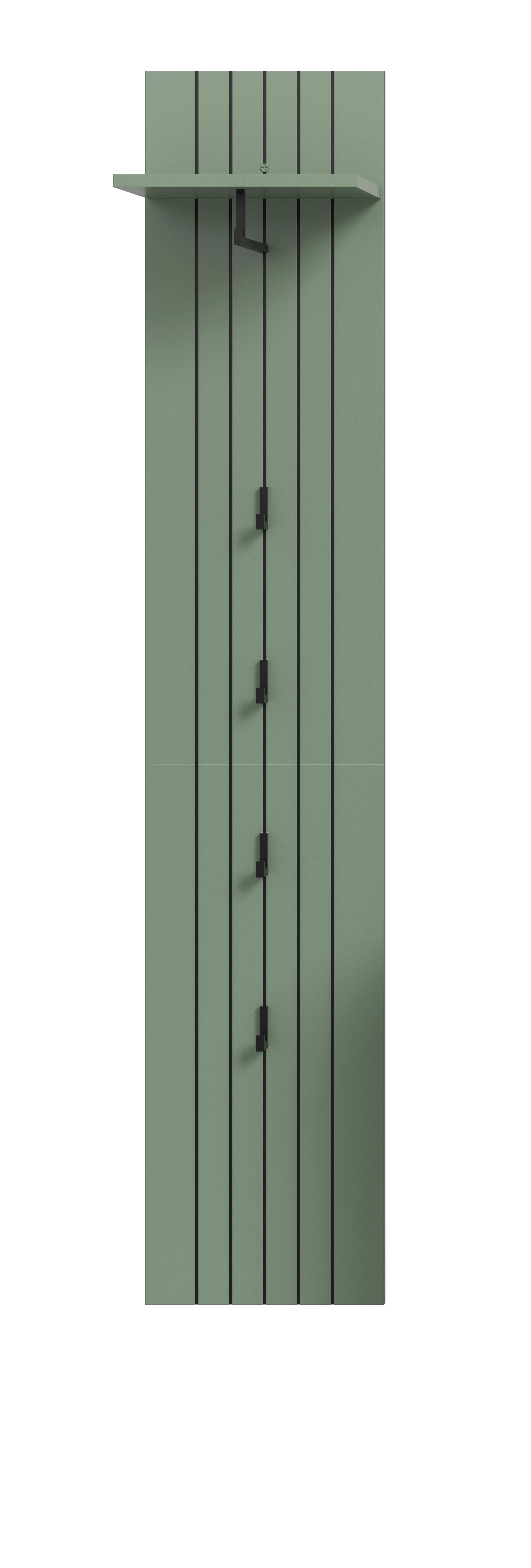 Garderobenpaneel Station Graugrün B: 31cm - Graugrün, Design, Holzwerkstoff (31/160/27cm) - MID.YOU