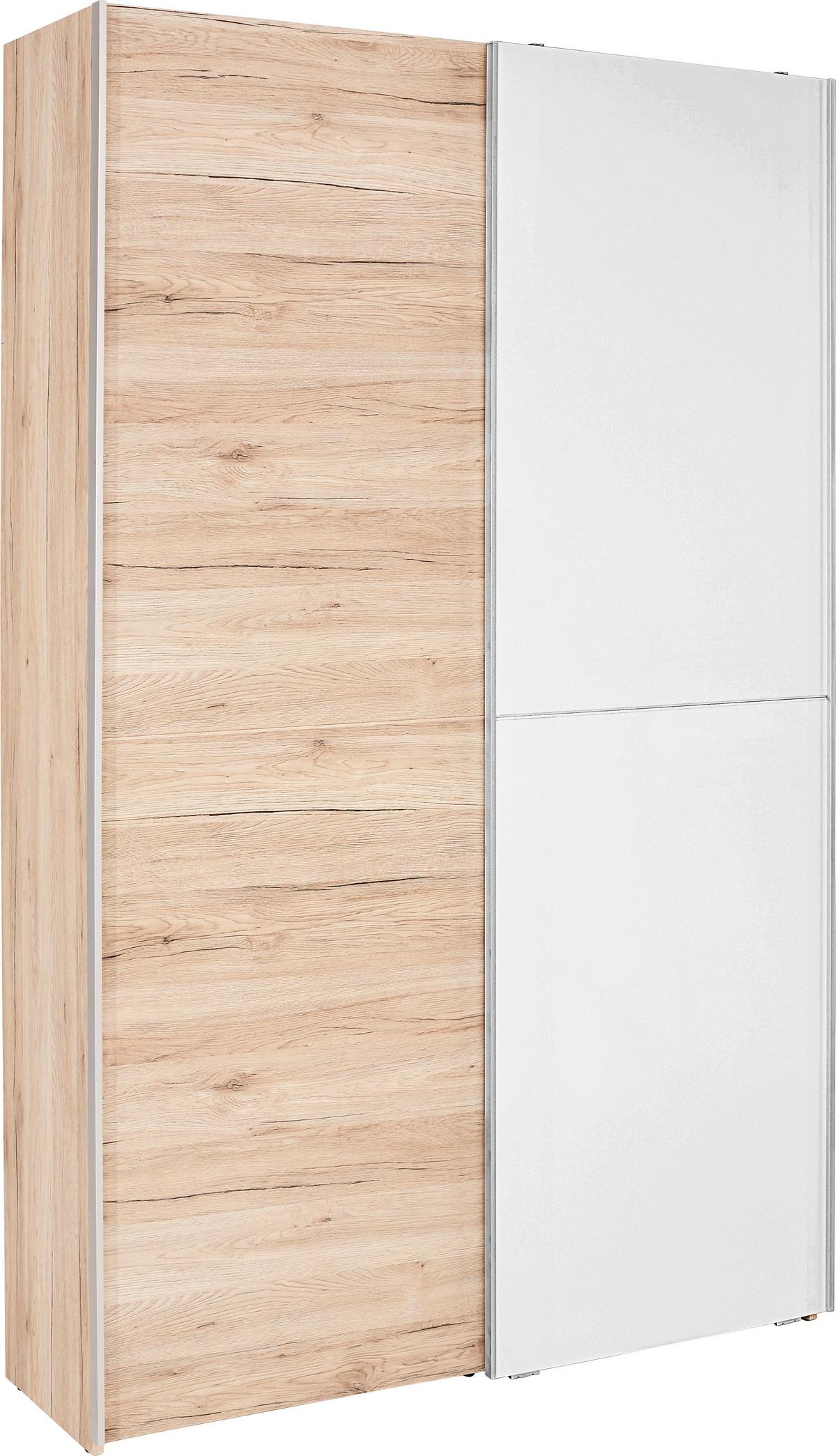 Viacúčelová skriňa Heimo, biela/dub - biela/farba duba, Konventionell, plast (125/195/38cm)