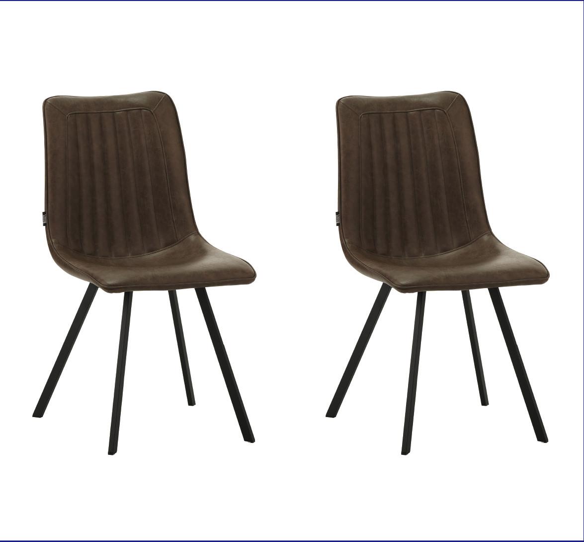 STUHL-SET Liano Taupe, B: 45,5 cm - Taupe/Schwarz, MODERN, Textil/Metall (45,5/89,5/60cm) - MID.YOU