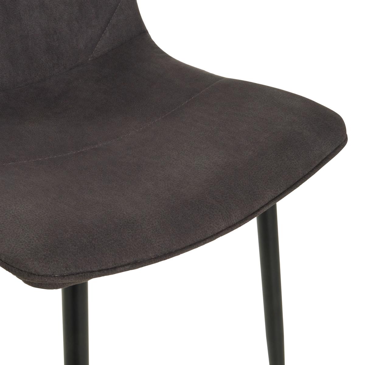 Stuhl Losanna - Dunkelgrau/Schwarz, MODERN, Textil/Metall (47/84/52cm) - Livetastic