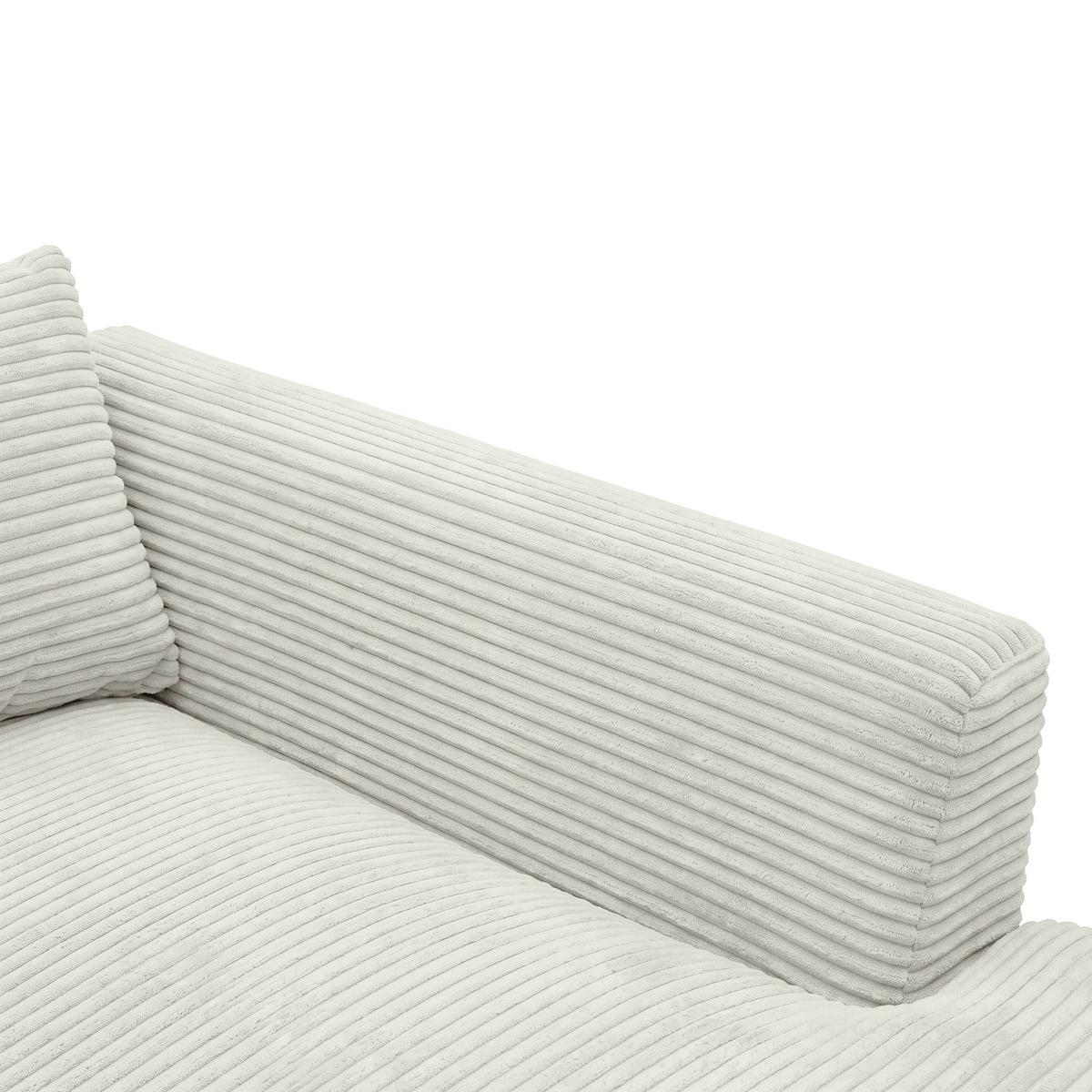 Rohová sedačka PEDRO, pravá, béžový manšestr - černá/béžová, Moderní, textil/plast (300/190cm) - Mömax
