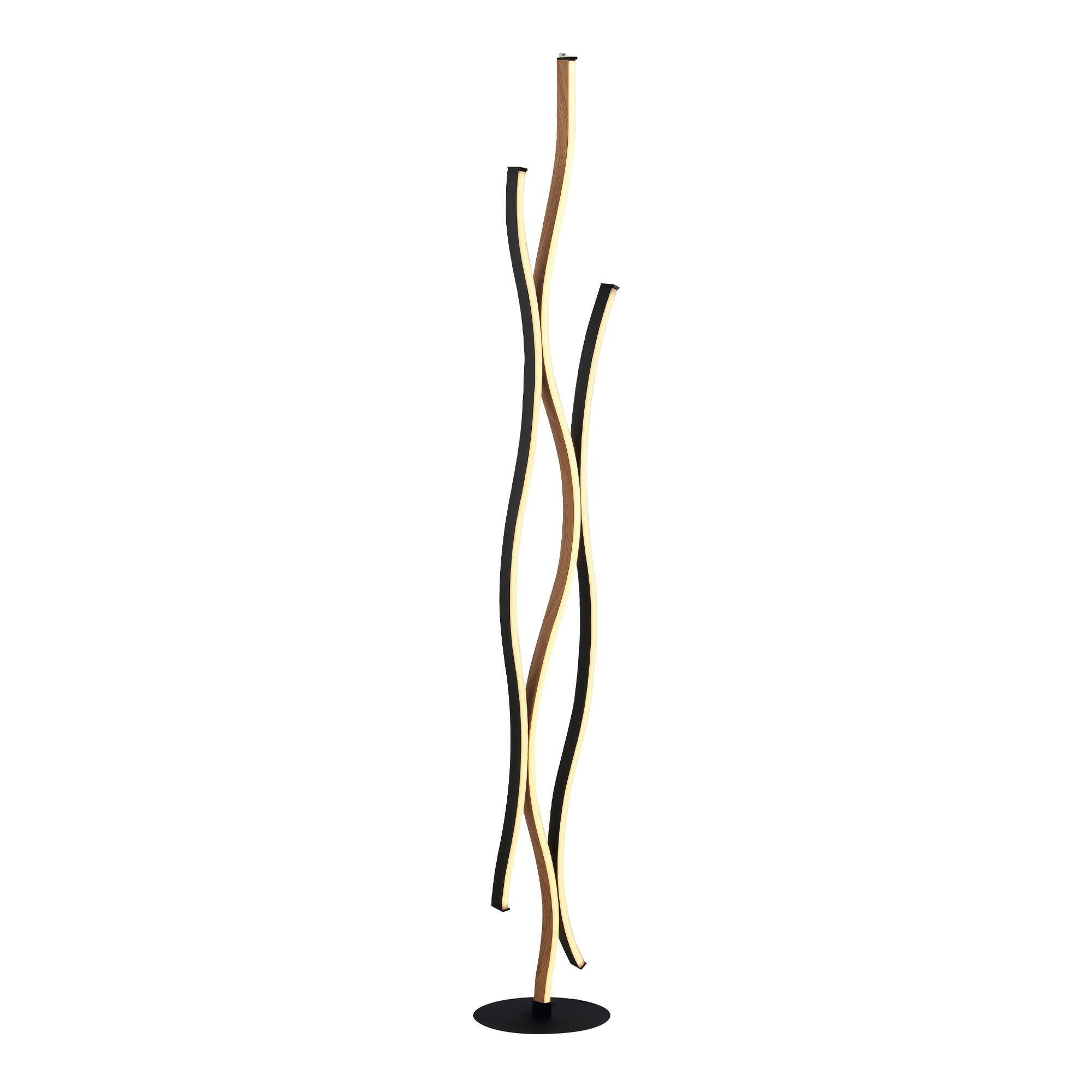 LED-STEHLEUCHTE EU32102-1BK - Schwarz, Design, Kunststoff/Metall (20/138.5cm)