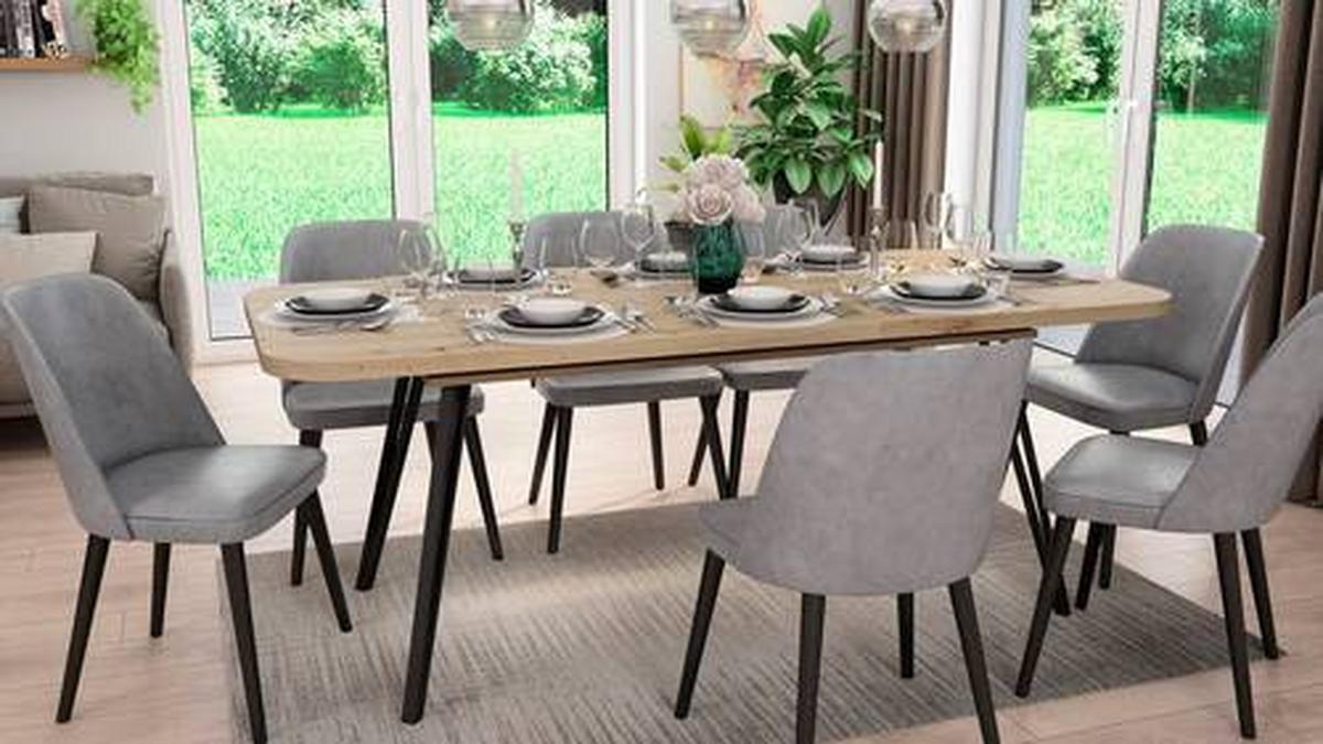 Esstisch Life Eiche Artisan/schwarz B: 76 Cm - Schwarz/Eiche Artisan, LIFESTYLE, Holzwerkstoff/Metall (160/90/76cm) - MID.YOU