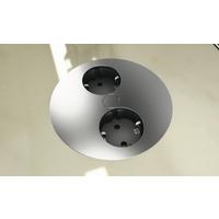 Einbausteckdose Twist Edelstahl 2-Fach ∅ 10,5 Cm - Edelstahlfarben, Kunststoff/Metall (10,5/4cm)