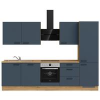 Küchenleerblock Easytouch High-Line, H10 Re. - Blau/Eichefarben, MODERN, Holzwerkstoff (300cm) - Nobilia